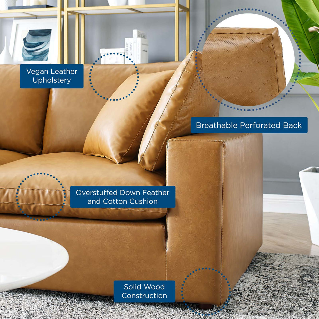 Commix 7-Piece Down Filled Overstuffed Vegan Leather Sectional Sofa by Modway