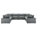 Commix 8-Piece Down Filled Overstuffed Vegan Leather Sectional Sofa by Modway