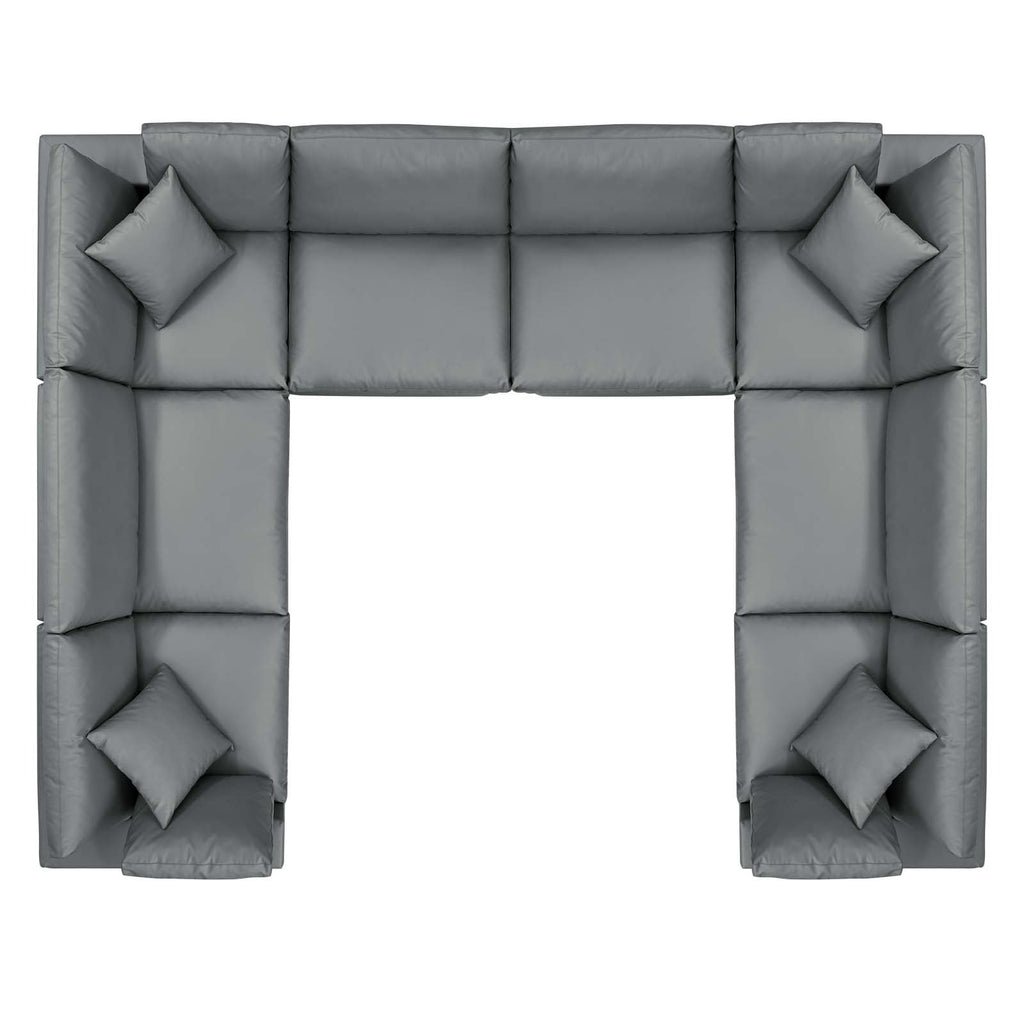 Commix 8-Piece Down Filled Overstuffed Vegan Leather Sectional Sofa by Modway