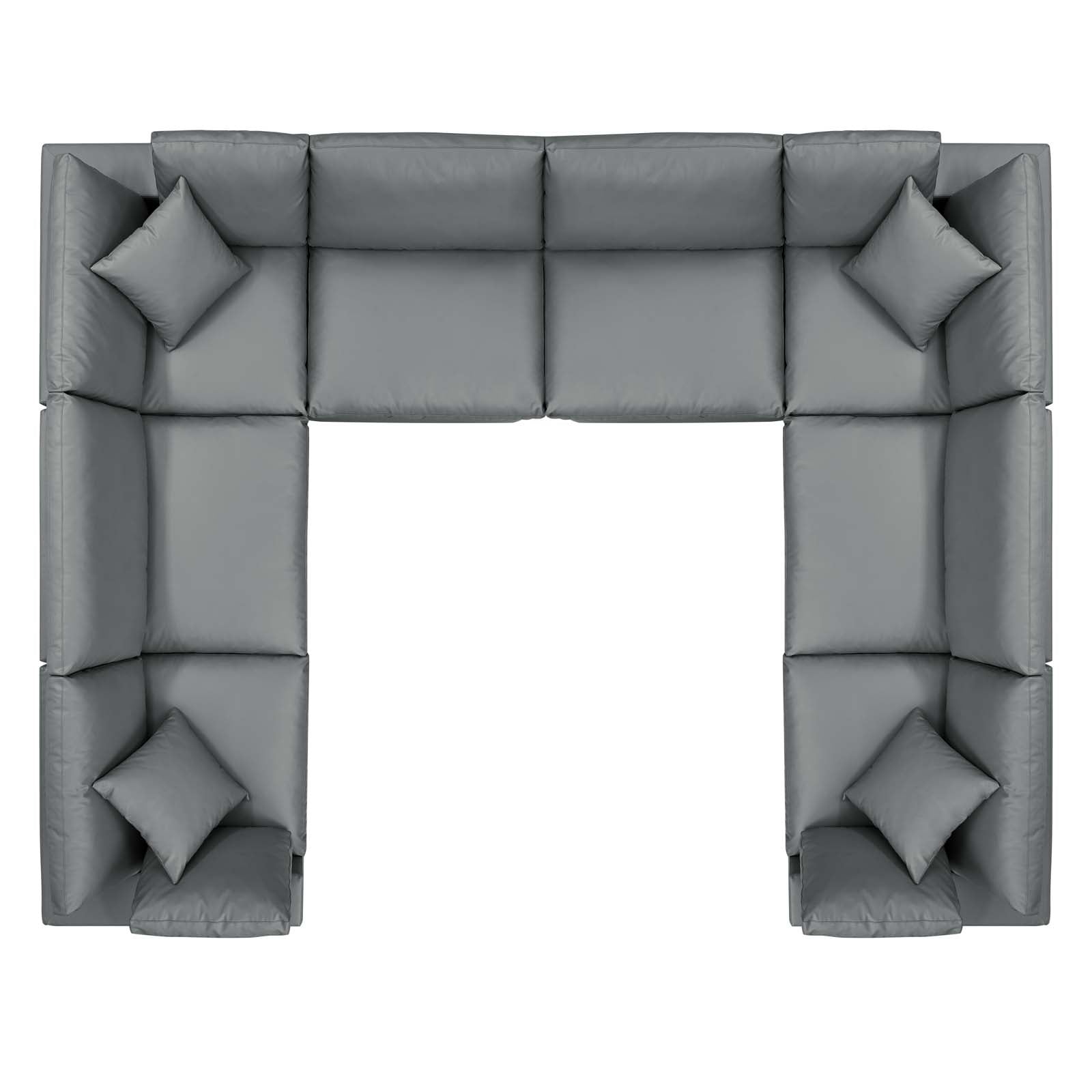 Commix 8-Piece Down Filled Overstuffed Vegan Leather Sectional Sofa by Modway