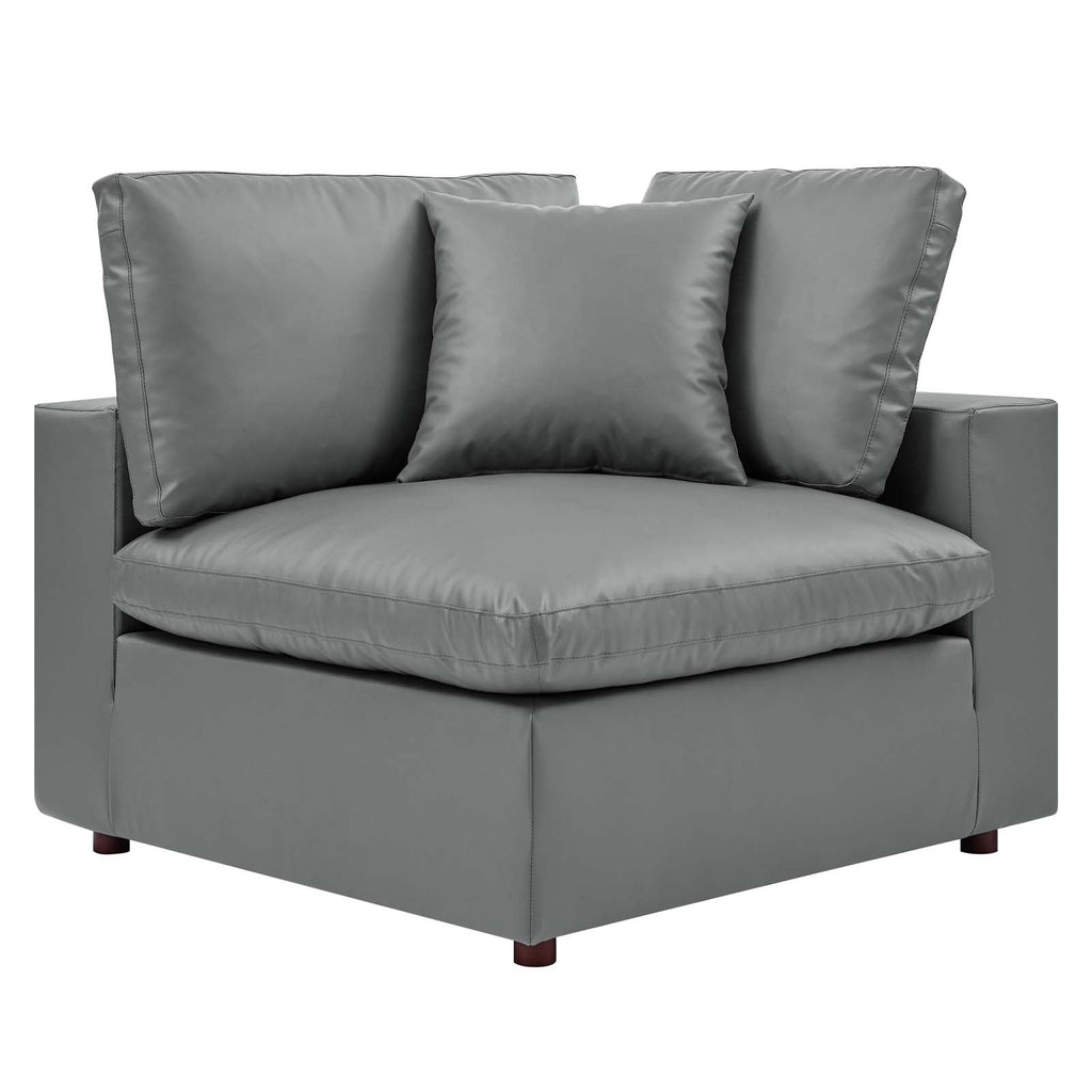 Commix 8-Piece Down Filled Overstuffed Vegan Leather Sectional Sofa by Modway