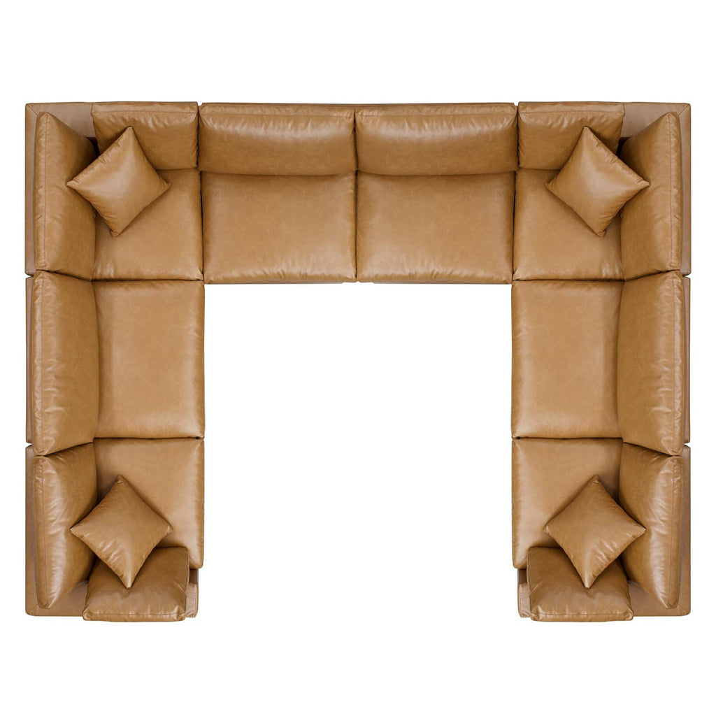Commix 8-Piece Down Filled Overstuffed Vegan Leather Sectional Sofa by Modway