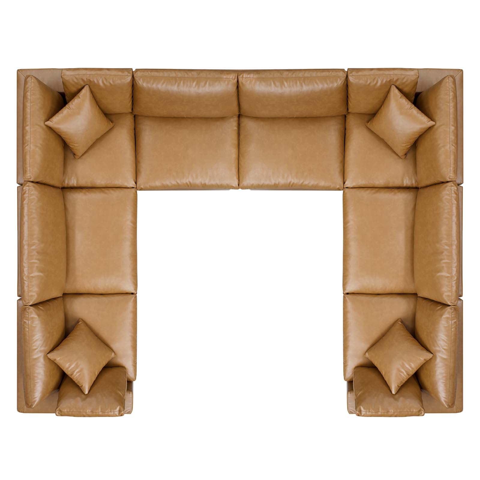 Commix 8-Piece Down Filled Overstuffed Vegan Leather Sectional Sofa by Modway
