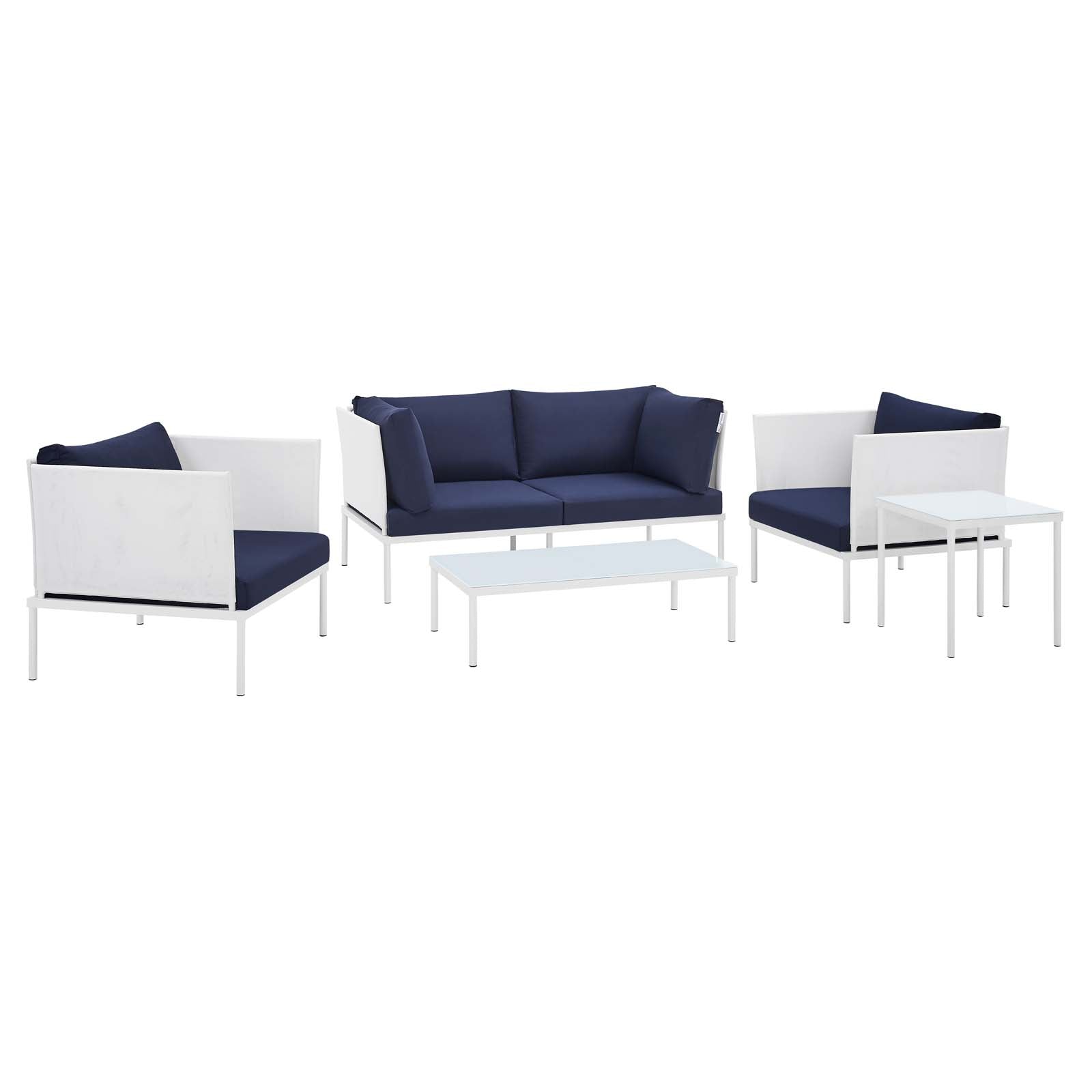 Harmony 5-Piece Sunbrella¨ Outdoor Patio Aluminum Furniture Set by Modway