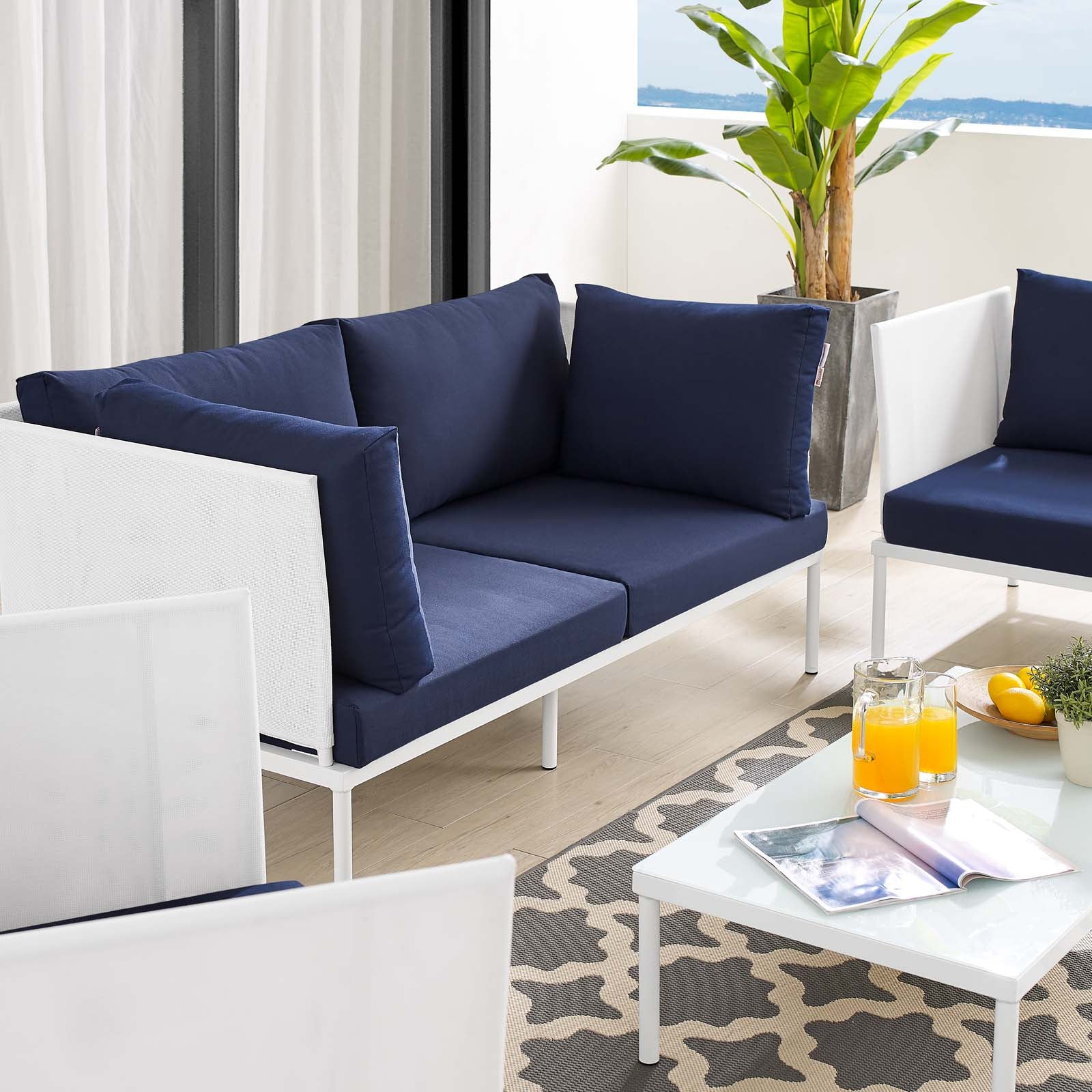 Harmony 5-Piece Sunbrella¨ Outdoor Patio Aluminum Furniture Set by Modway