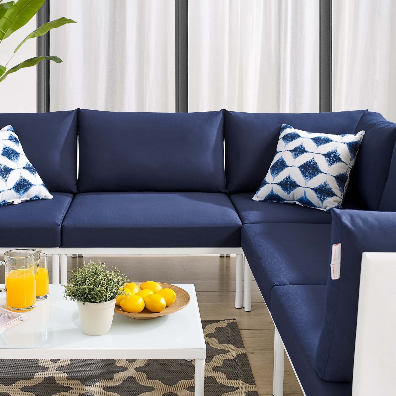 Harmony 6-Piece Sunbrella¨ Outdoor Patio Aluminum Sectional Sofa Set by Modway