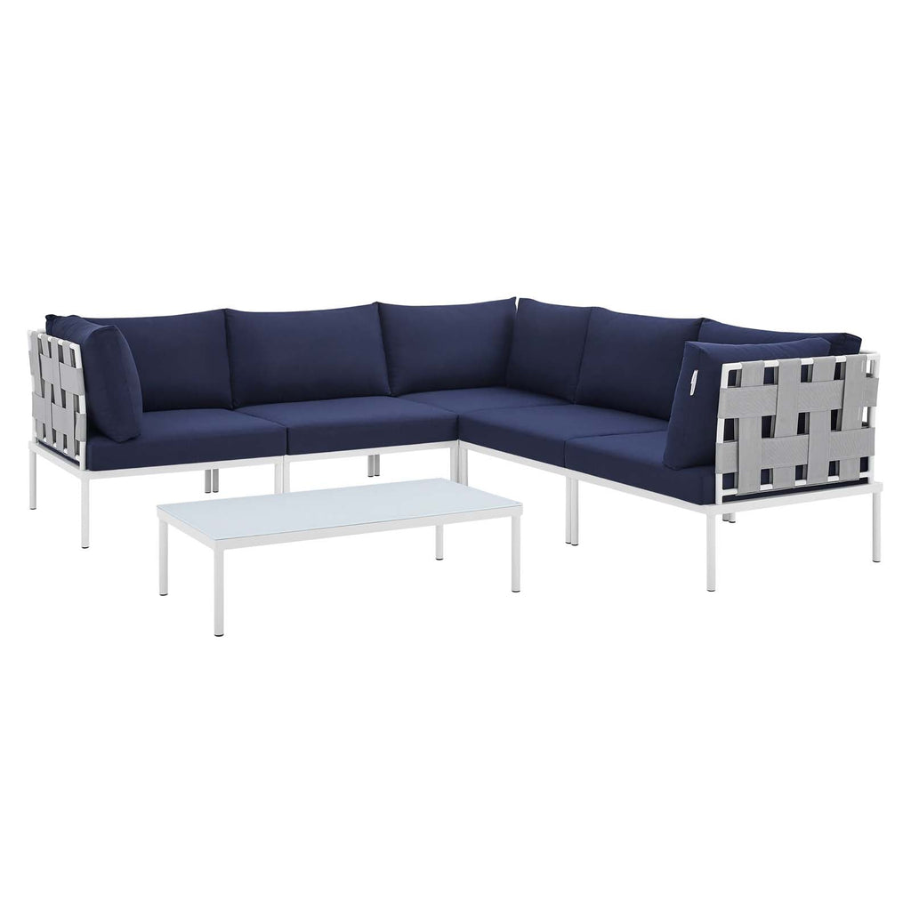 Harmony 6-Piece Sunbrella¨ Outdoor Patio Aluminum Sectional Sofa Set by Modway