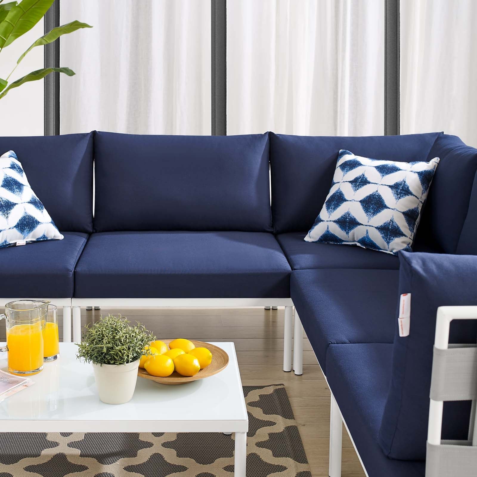 Harmony 6-Piece Sunbrella¨ Outdoor Patio Aluminum Sectional Sofa Set by Modway