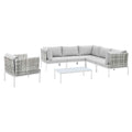 Harmony 7-Piece Sunbrella¨ Basket Weave Outdoor Patio Aluminum Sectional Sofa Set by Modway