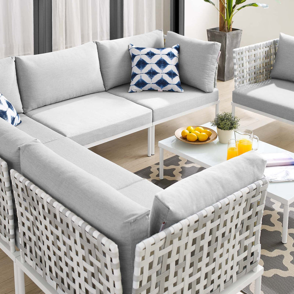 Harmony 7-Piece Sunbrella¨ Basket Weave Outdoor Patio Aluminum Sectional Sofa Set by Modway