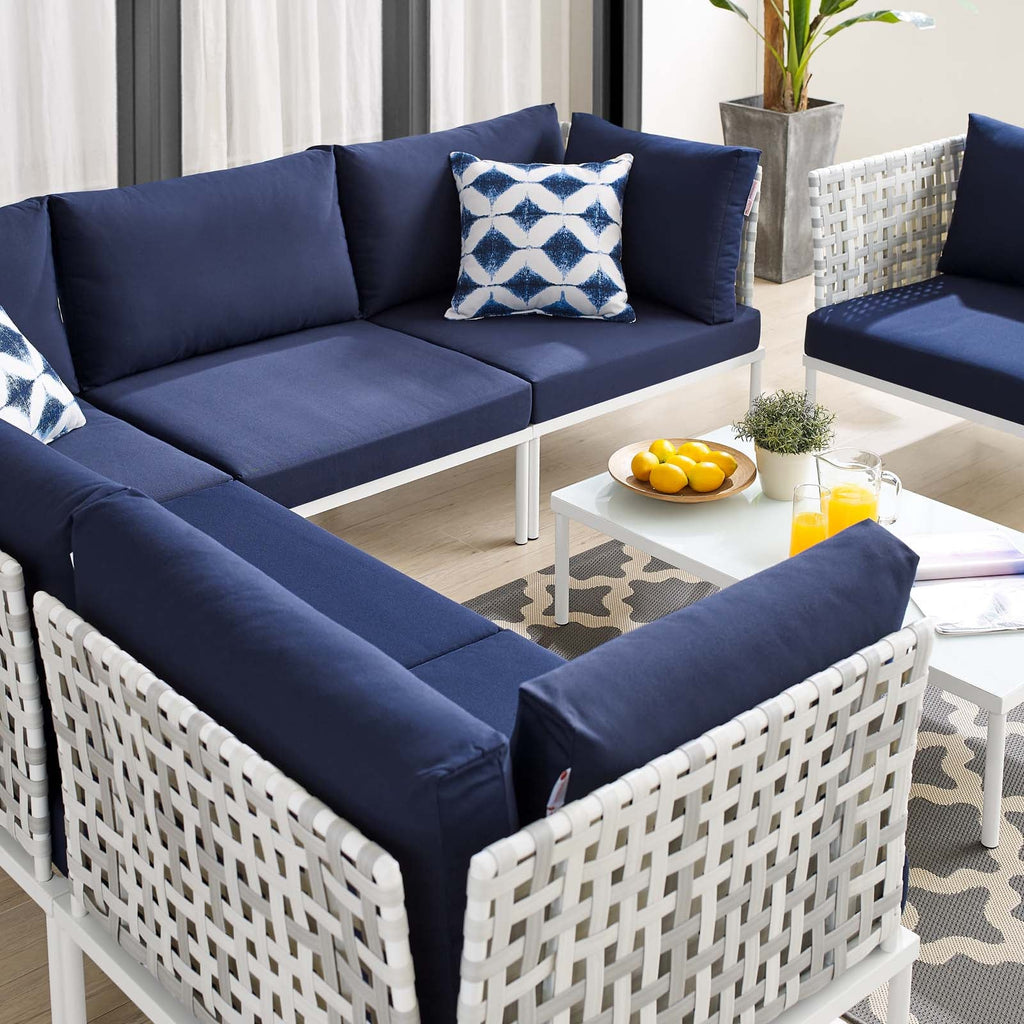 Harmony 7-Piece Sunbrella¨ Basket Weave Outdoor Patio Aluminum Sectional Sofa Set by Modway