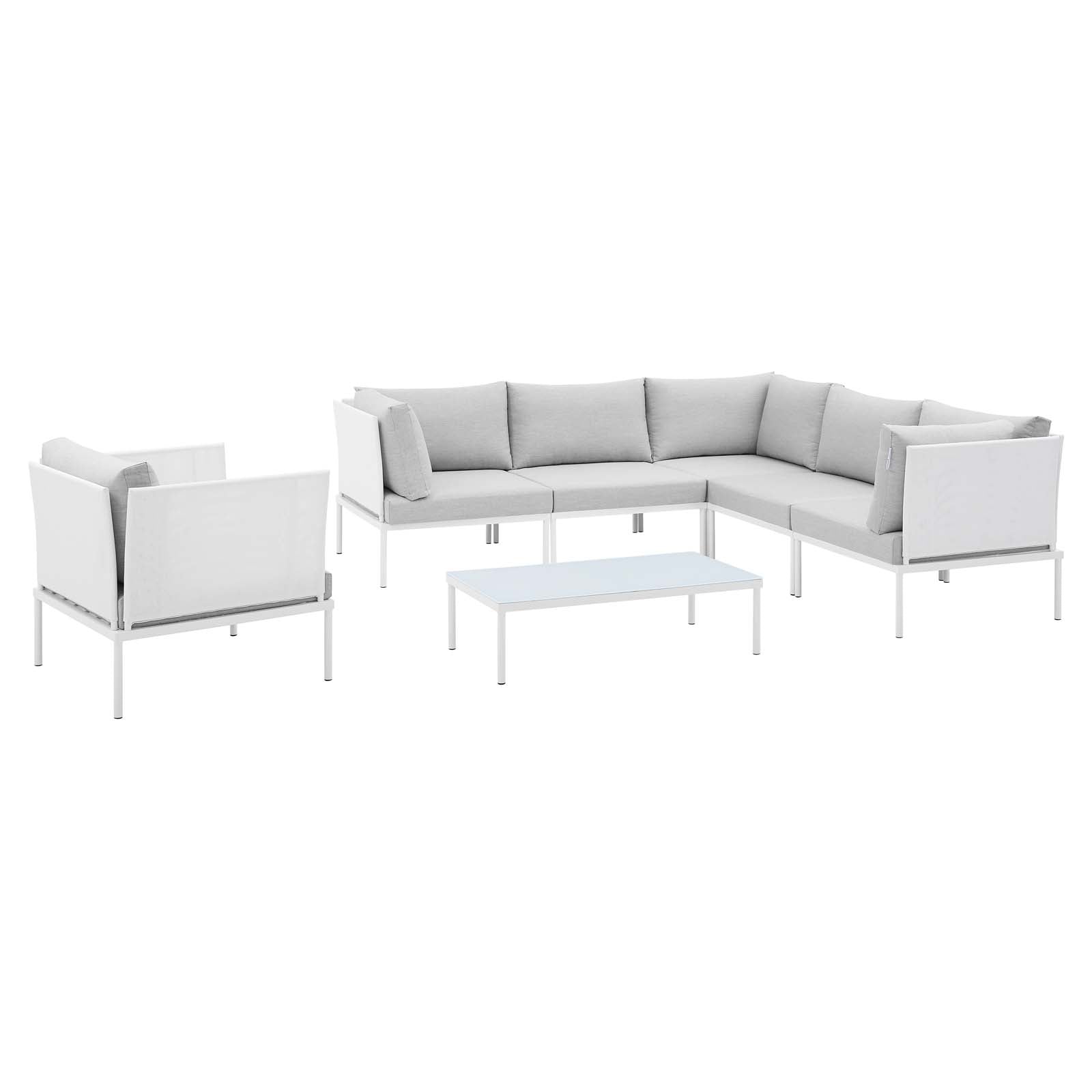 Harmony 7-Piece Sunbrella¨ Outdoor Patio Aluminum Sectional Sofa Set by Modway