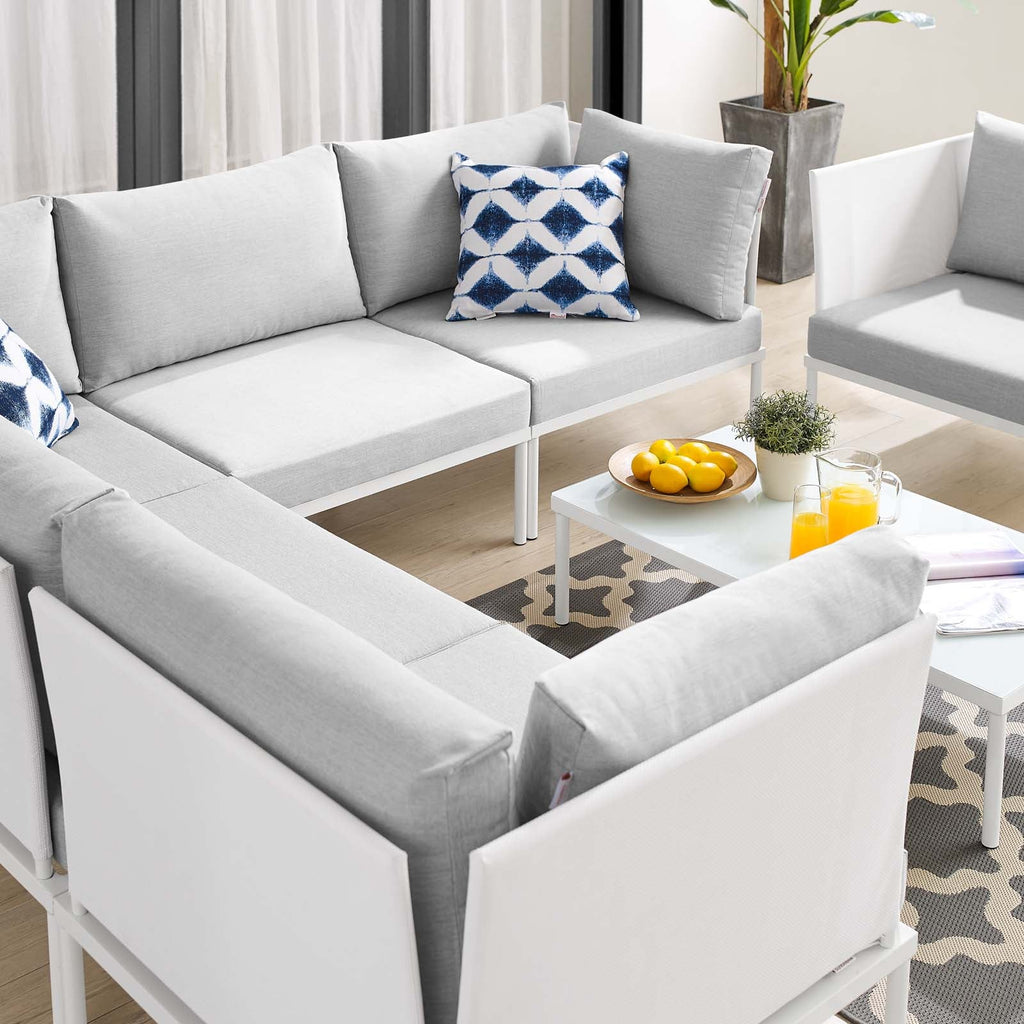 Harmony 7-Piece Sunbrella¨ Outdoor Patio Aluminum Sectional Sofa Set by Modway