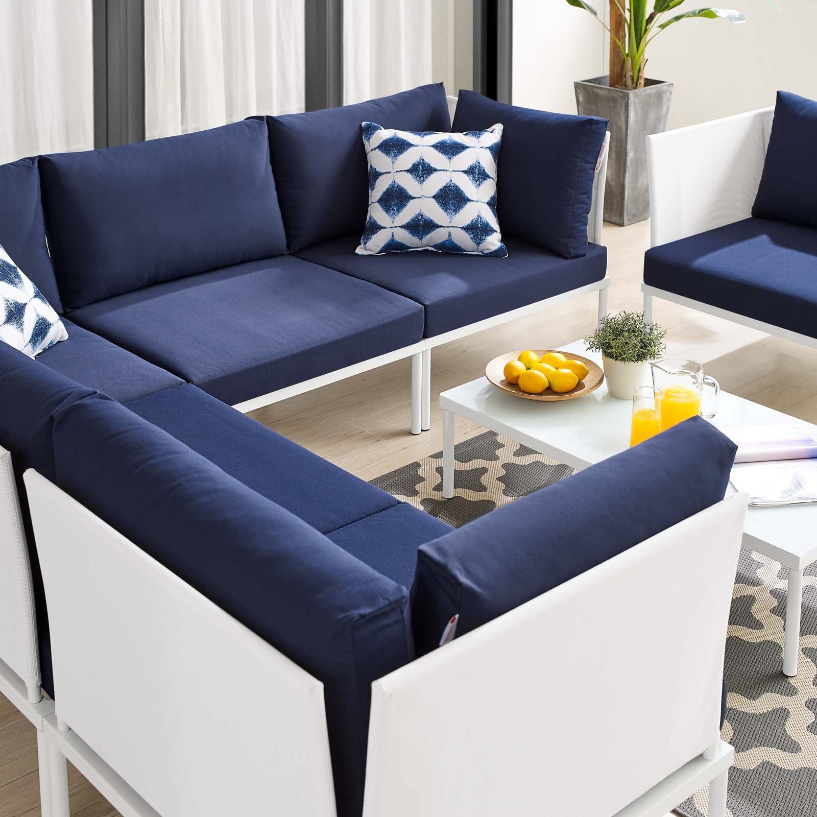 Harmony 7-Piece Sunbrella¨ Outdoor Patio Aluminum Sectional Sofa Set by Modway