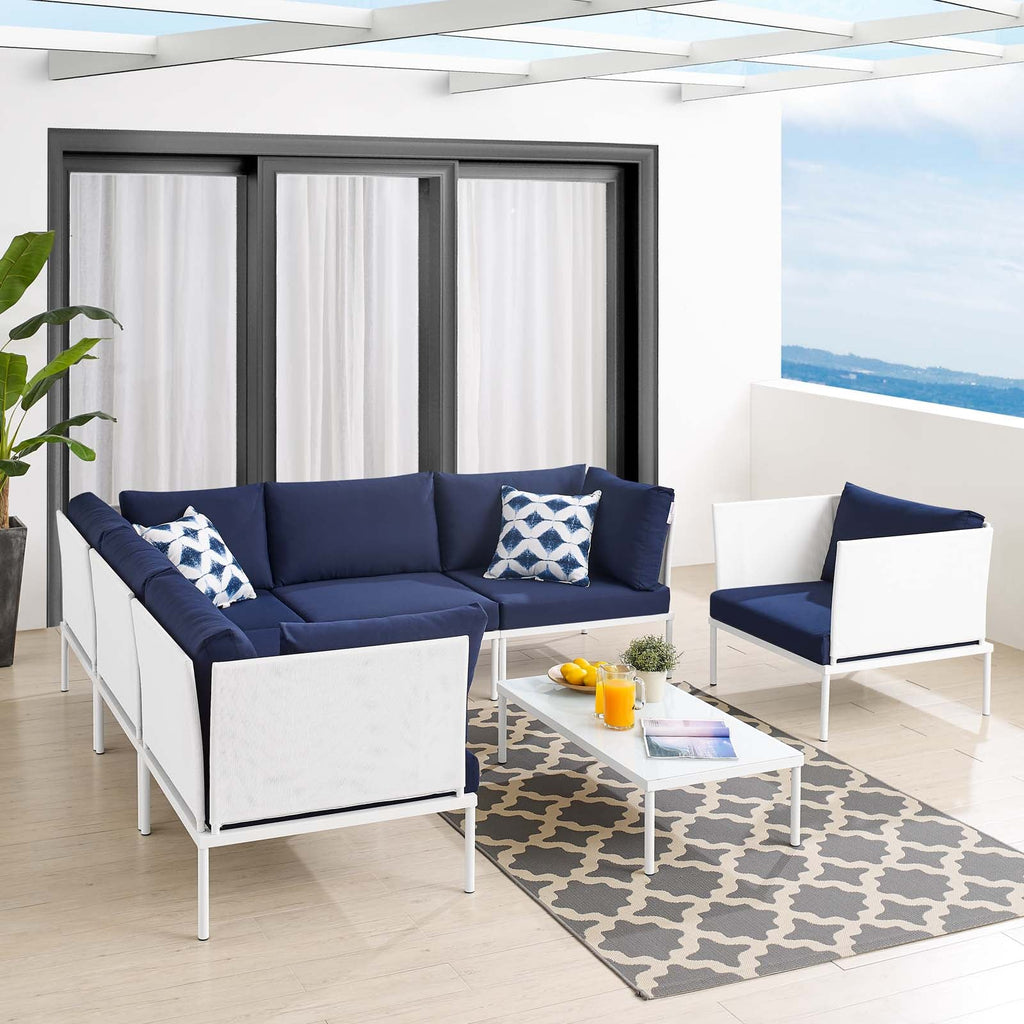 Harmony 7-Piece Sunbrella¨ Outdoor Patio Aluminum Sectional Sofa Set by Modway