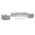 Harmony 7-Piece Sunbrella¨ Outdoor Patio Aluminum Sectional Sofa Set by Modway