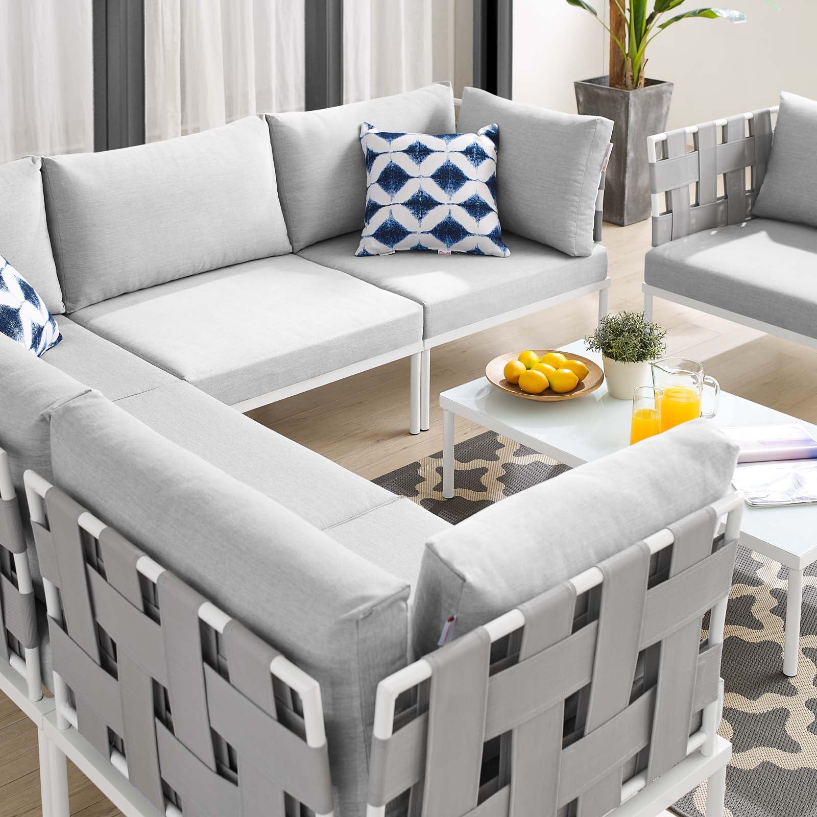 Harmony 7-Piece Sunbrella¨ Outdoor Patio Aluminum Sectional Sofa Set by Modway
