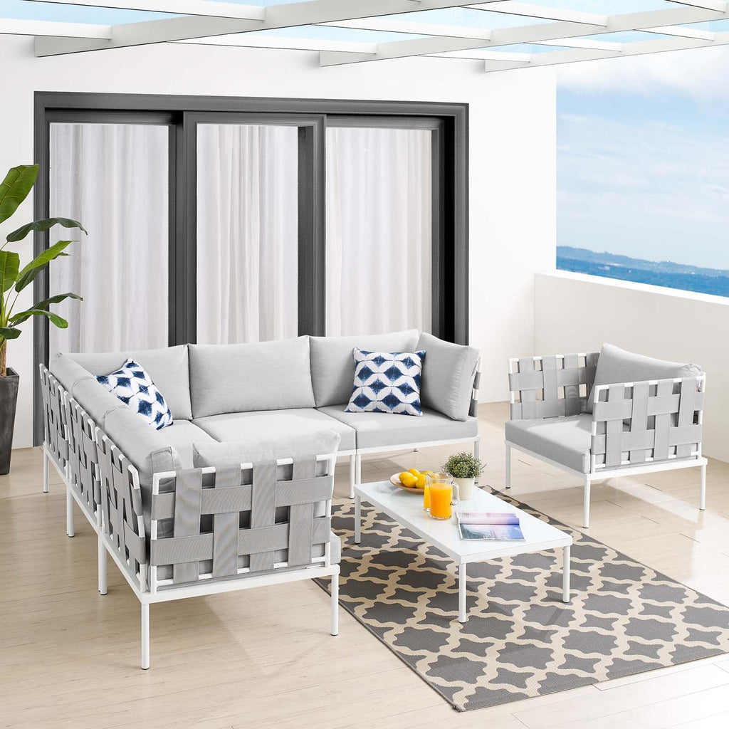 Harmony 7-Piece Sunbrella¨ Outdoor Patio Aluminum Sectional Sofa Set by Modway