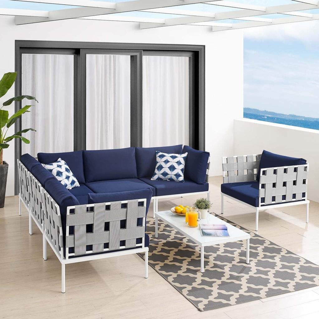 Harmony 7-Piece Sunbrella¨ Outdoor Patio Aluminum Sectional Sofa Set by Modway