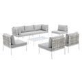 Harmony 8-Piece Sunbrella¨ Basket Weave Outdoor Patio Aluminum Sectional Sofa Set by Modway
