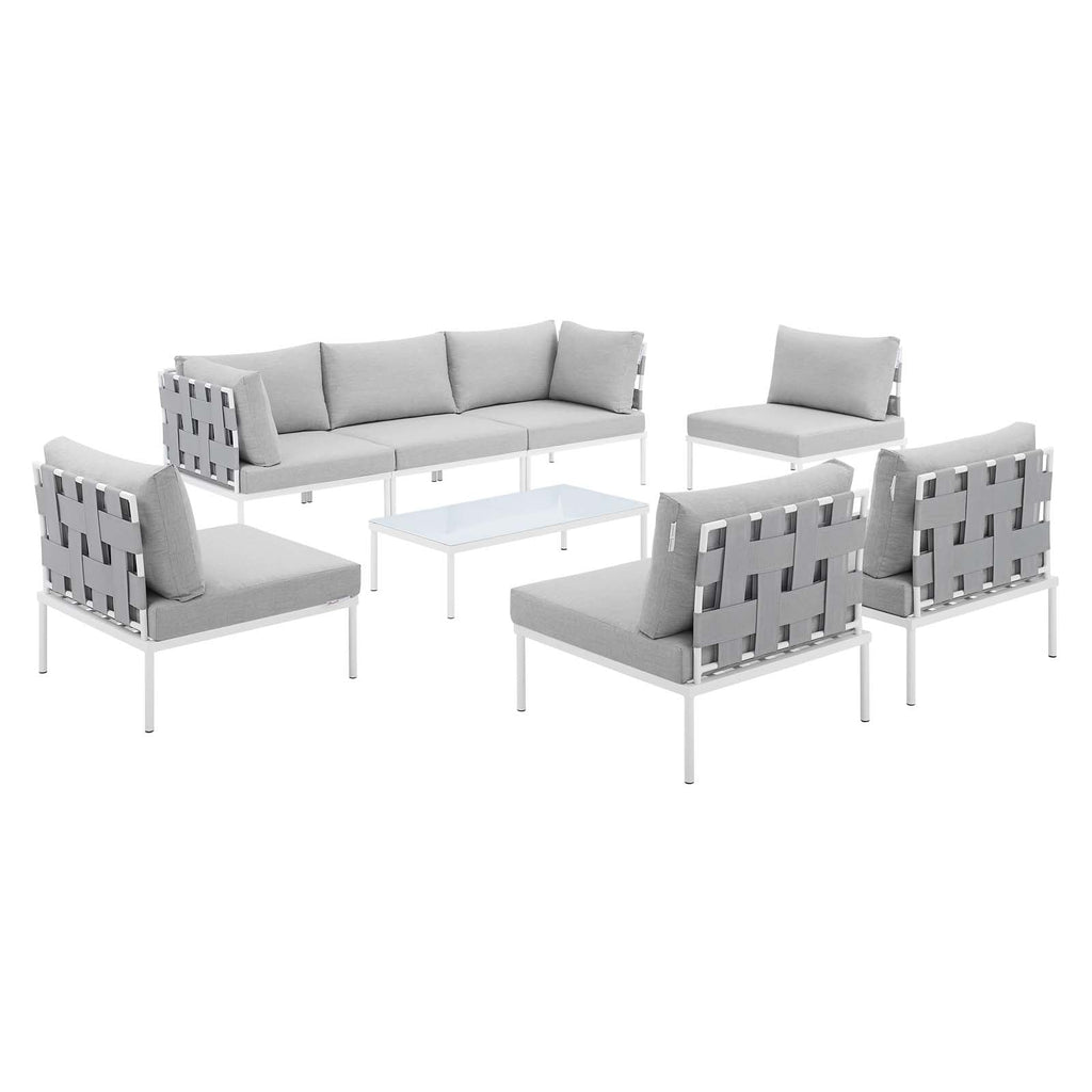 Harmony 8-Piece Sunbrella¨ Outdoor Patio All Mesh Sectional Sofa Set by Modway