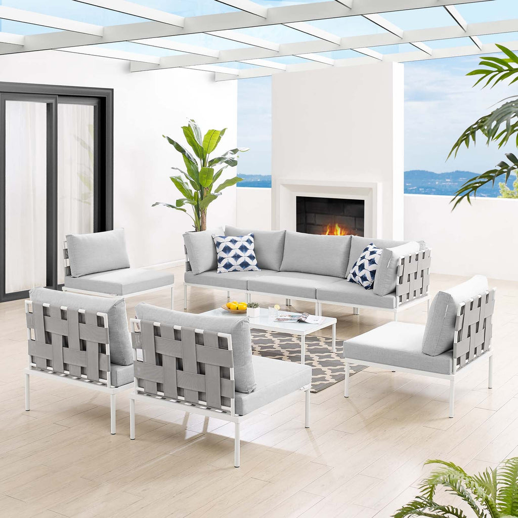 Harmony 8-Piece Sunbrella¨ Outdoor Patio All Mesh Sectional Sofa Set by Modway
