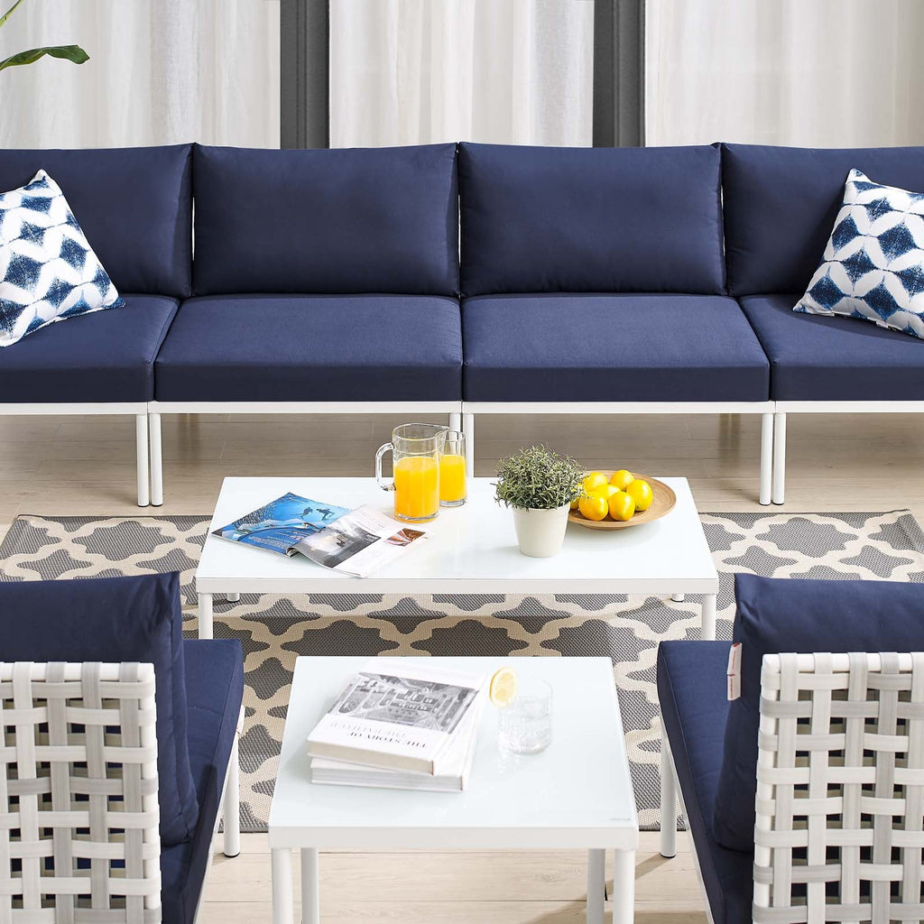 Harmony 8-Piece Sunbrella¨ Basket Weave Outdoor Patio Aluminum Sectional Sofa Set by Modway