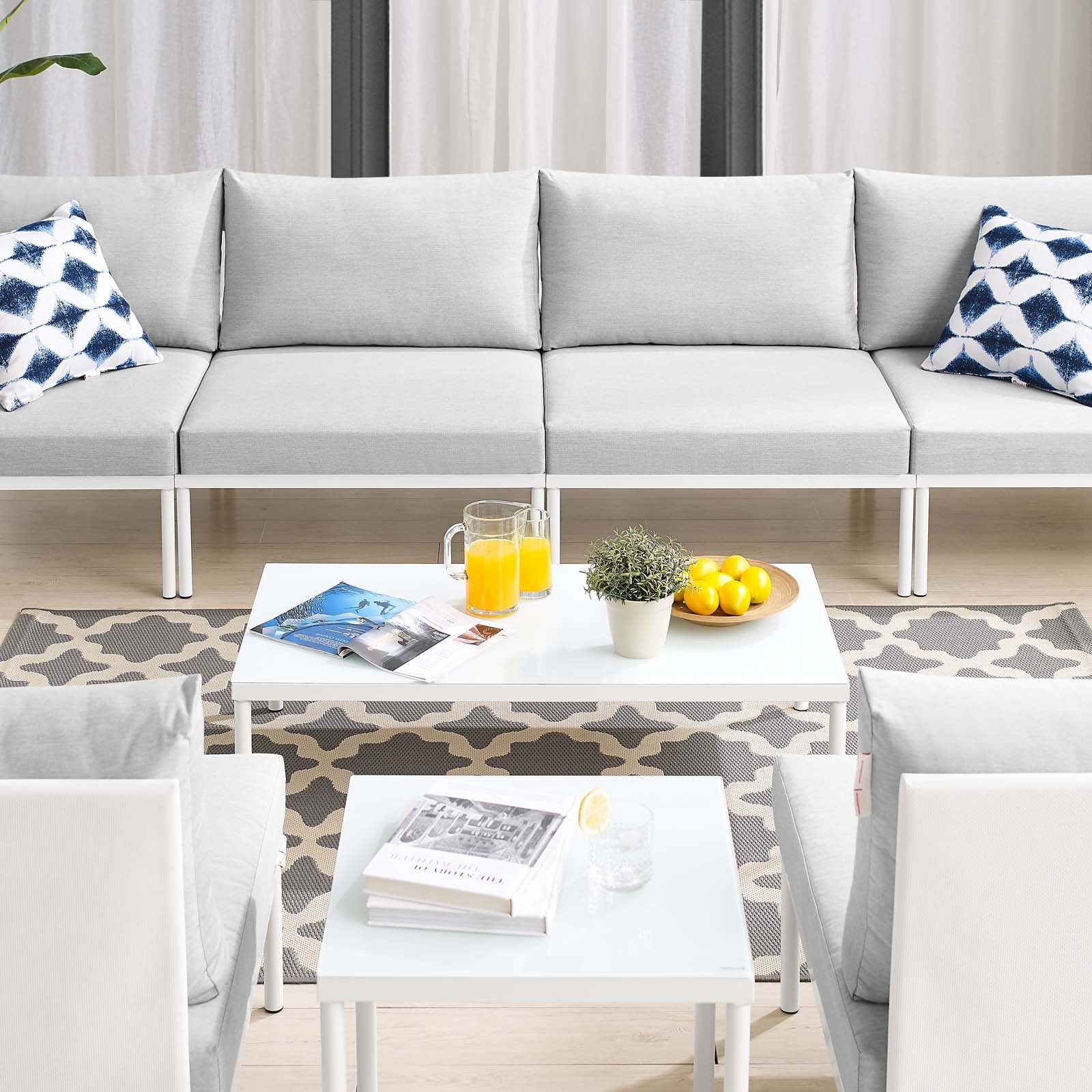 Harmony 8-Piece Sunbrella¨ Outdoor Patio Aluminum Sectional Sofa Set by Modway