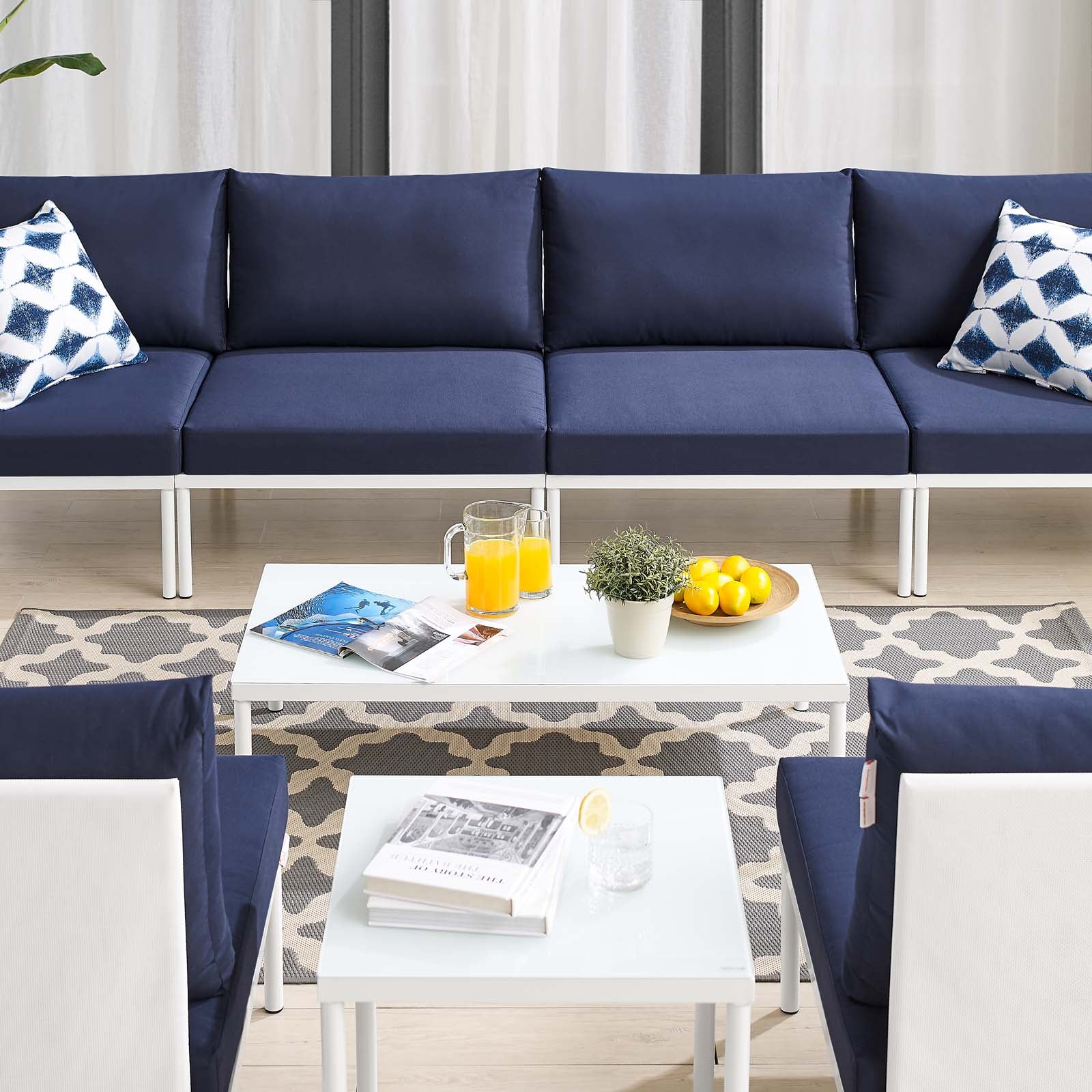 Harmony 8-Piece Sunbrella¨ Outdoor Patio Aluminum Sectional Sofa Set by Modway
