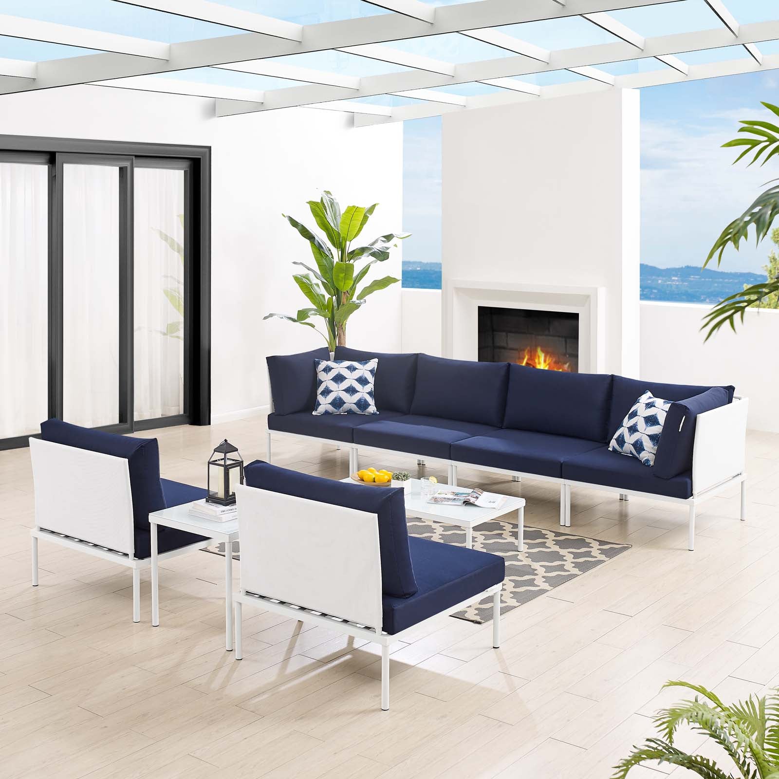 Harmony 8-Piece Sunbrella¨ Outdoor Patio Aluminum Sectional Sofa Set by Modway