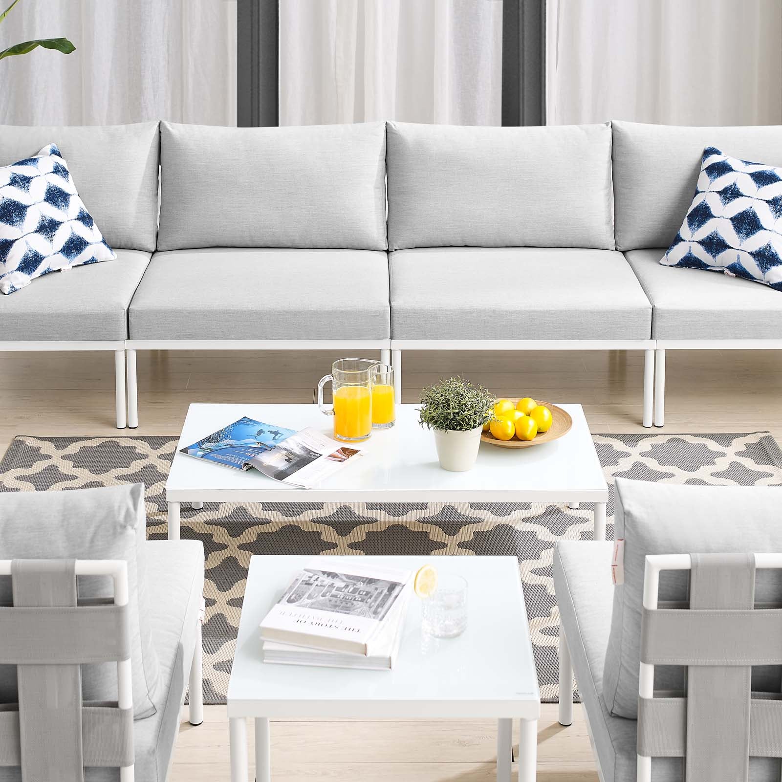 Harmony 8-Piece Sunbrella¨ Outdoor Patio Aluminum Sectional Sofa Set by Modway