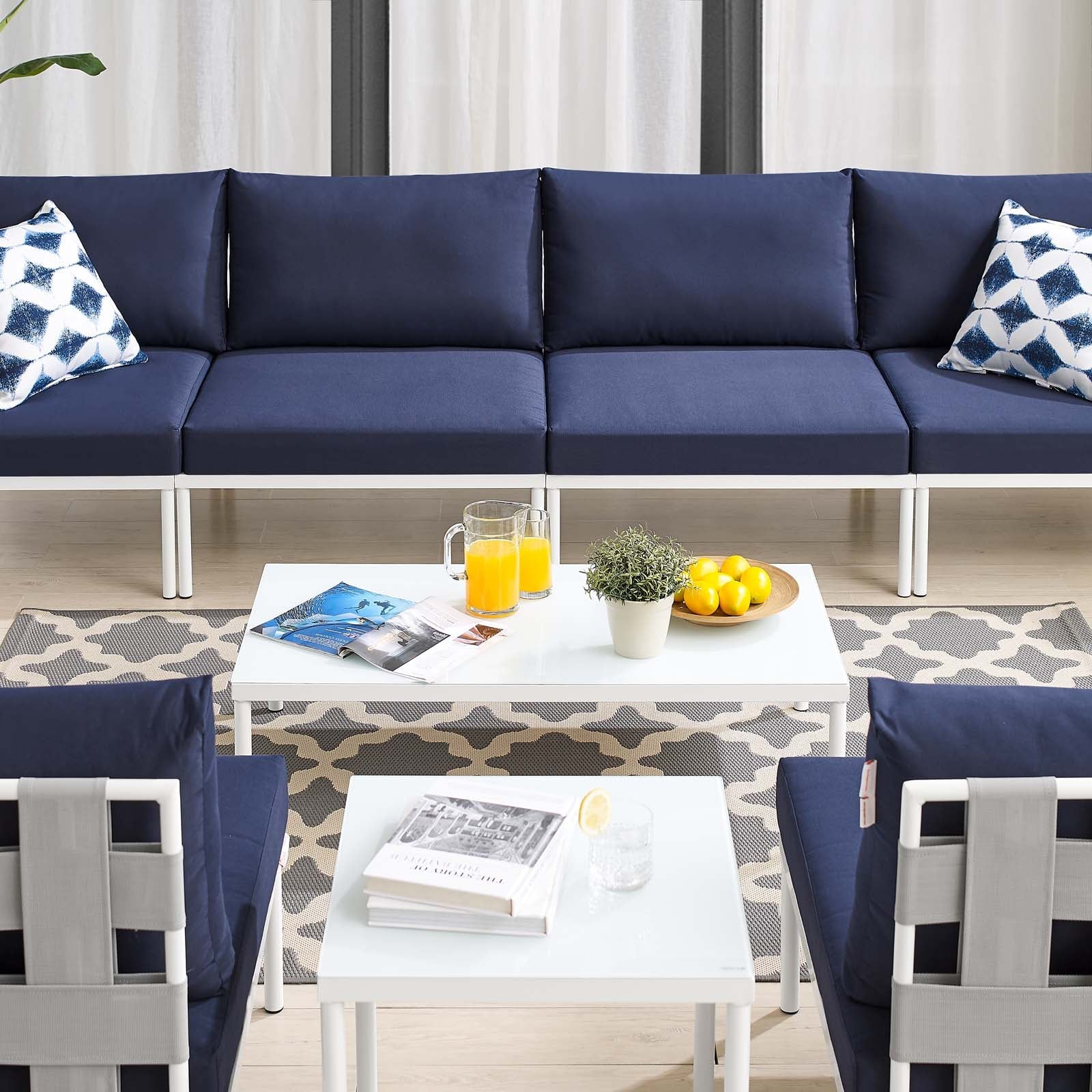 Harmony 8-Piece Sunbrella¨ Outdoor Patio Aluminum Sectional Sofa Set by Modway
