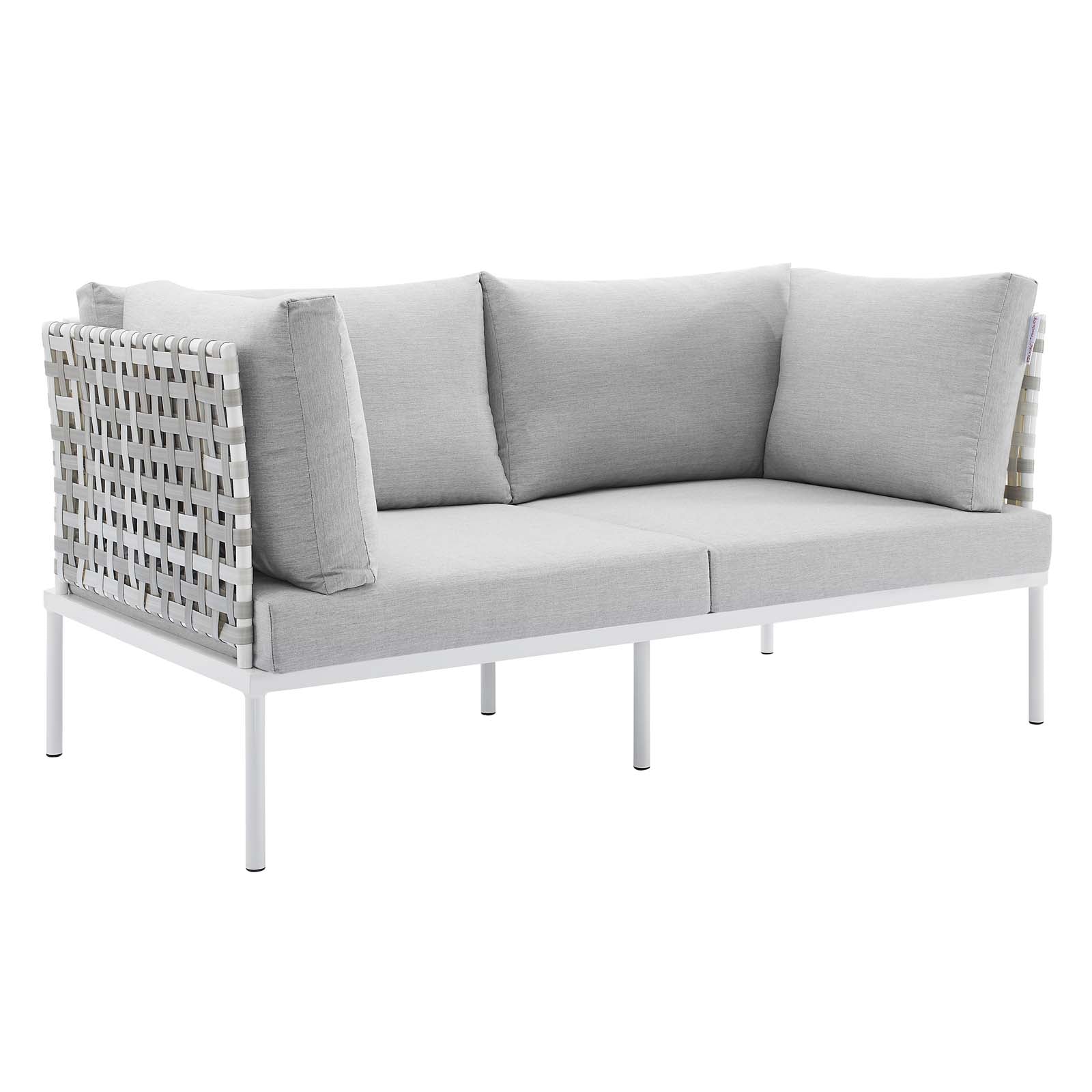 Harmony 8-Piece Sunbrella¨ Basket Weave Outdoor Patio Aluminum Seating Set by Modway