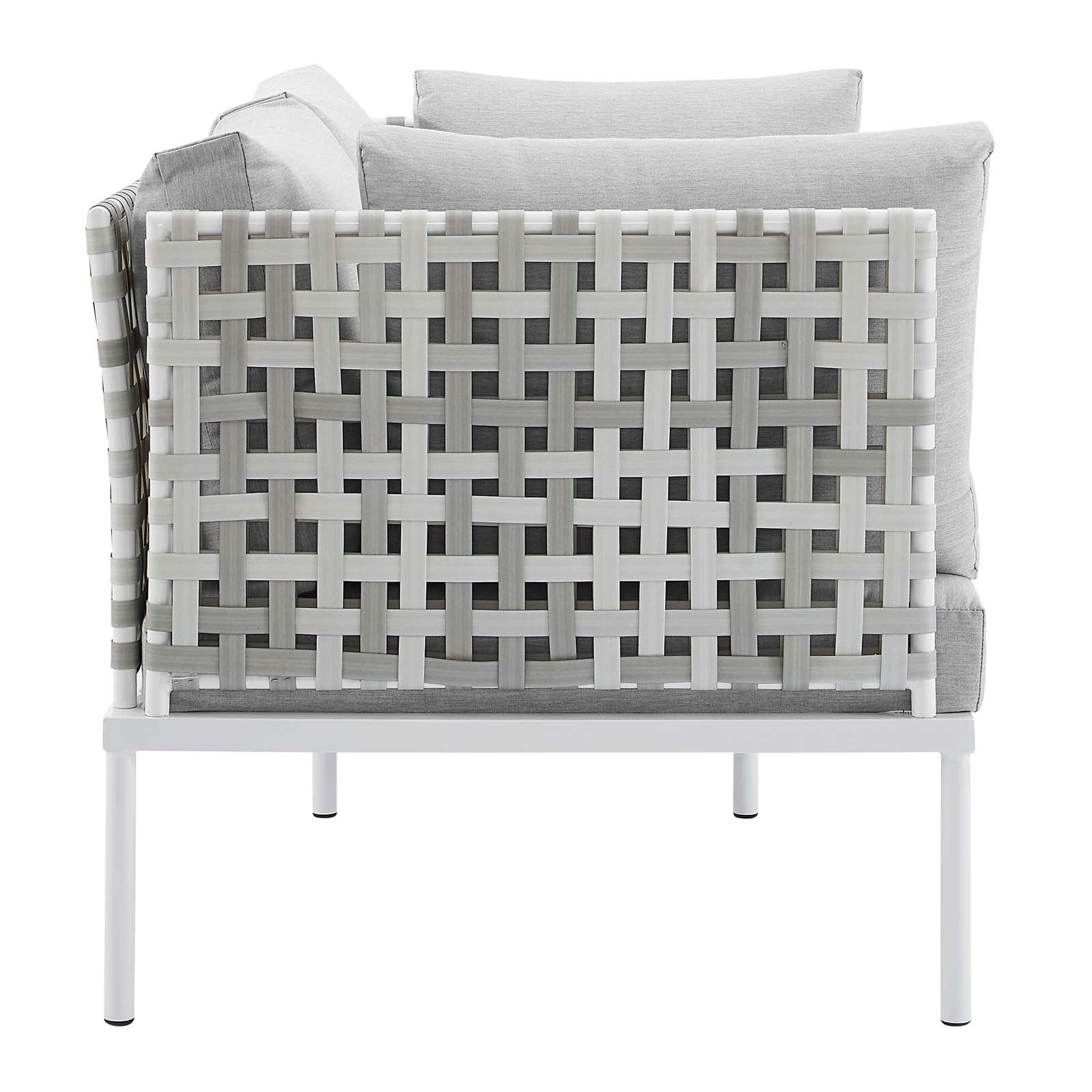 Harmony 8-Piece Sunbrella¨ Basket Weave Outdoor Patio Aluminum Seating Set by Modway