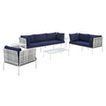 Harmony 8-Piece Sunbrella¨ Basket Weave Outdoor Patio Aluminum Seating Set by Modway