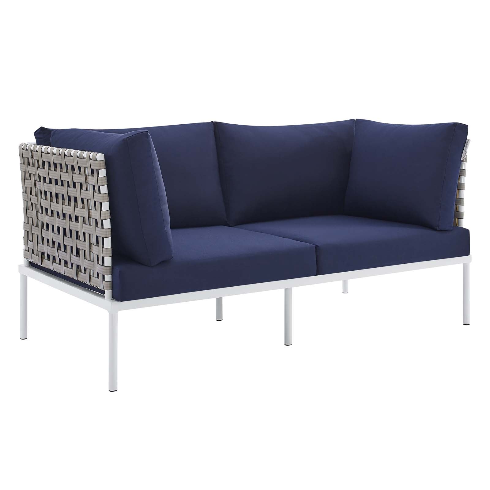 Harmony 8-Piece Sunbrella¨ Basket Weave Outdoor Patio Aluminum Seating Set by Modway