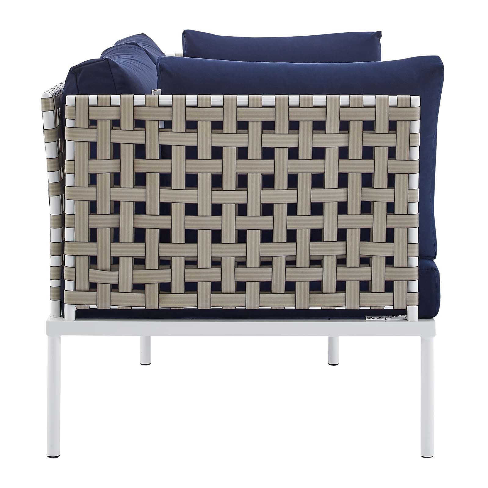 Harmony 8-Piece Sunbrella¨ Basket Weave Outdoor Patio Aluminum Seating Set by Modway