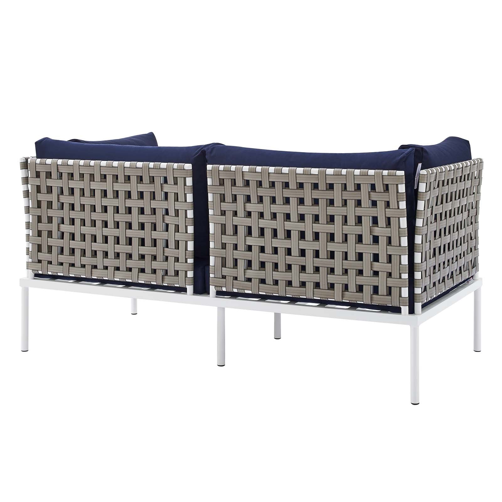 Harmony 8-Piece Sunbrella¨ Basket Weave Outdoor Patio Aluminum Seating Set by Modway