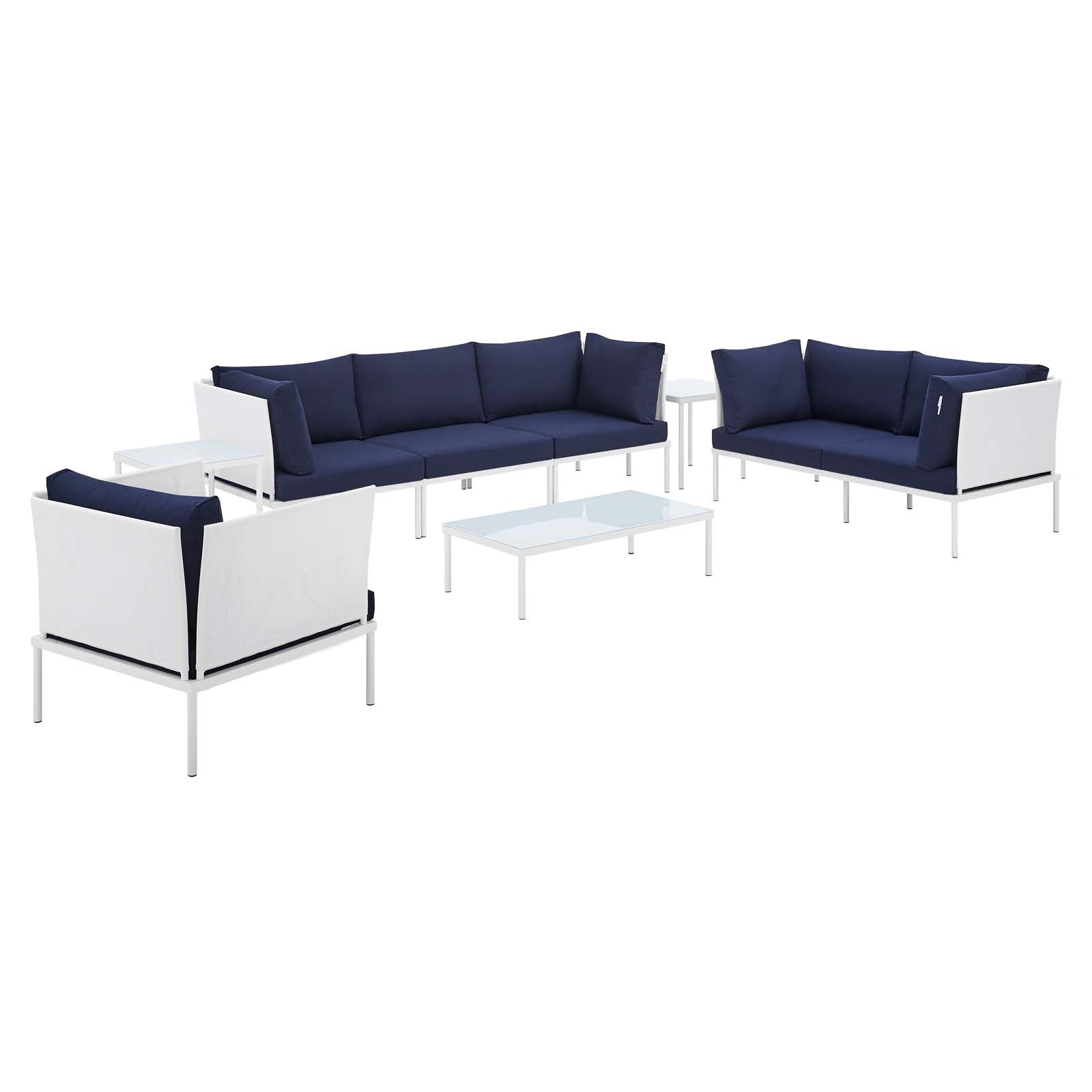 Harmony 8-Piece Sunbrella¨ Outdoor Patio Aluminum Seating Set by Modway