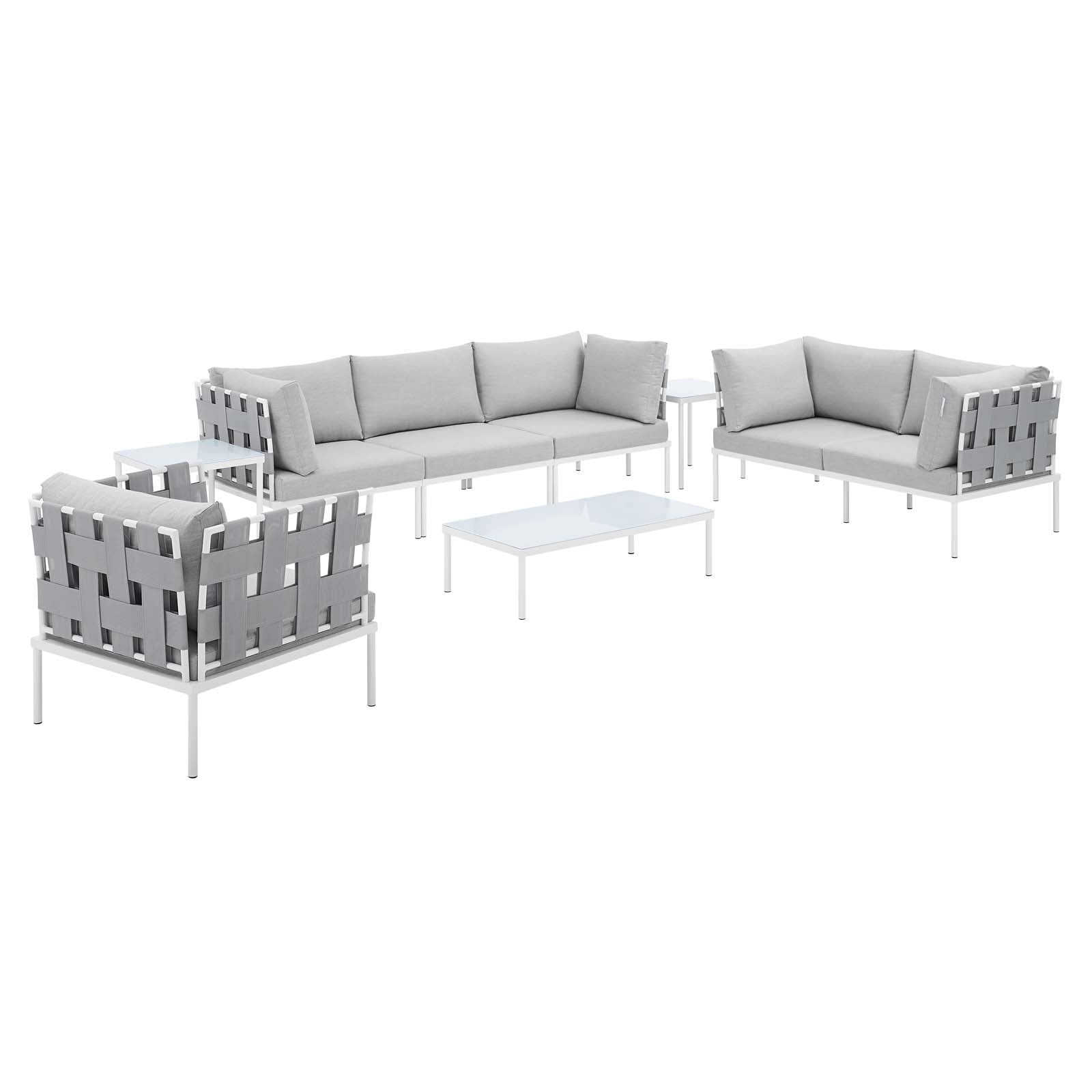 Harmony 8-Piece Sunbrella¨ Outdoor Patio Aluminum Seating Set by Modway