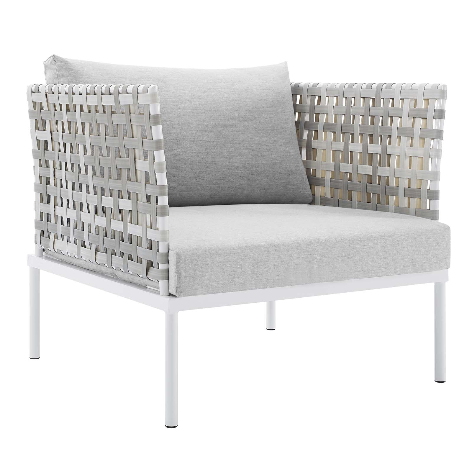 Harmony 10-Piece Sunbrella¨ Basket Weave Outdoor Patio Aluminum Sectional Sofa Set by Modway