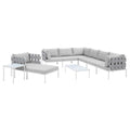 Harmony 10-Piece Sunbrella¨ Outdoor Patio Aluminum Sectional Sofa Set by Modway