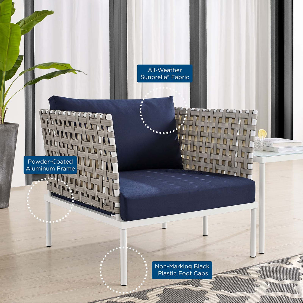 Harmony Sunbrella¨ Basket Weave Outdoor Patio Aluminum Armchair by Modway