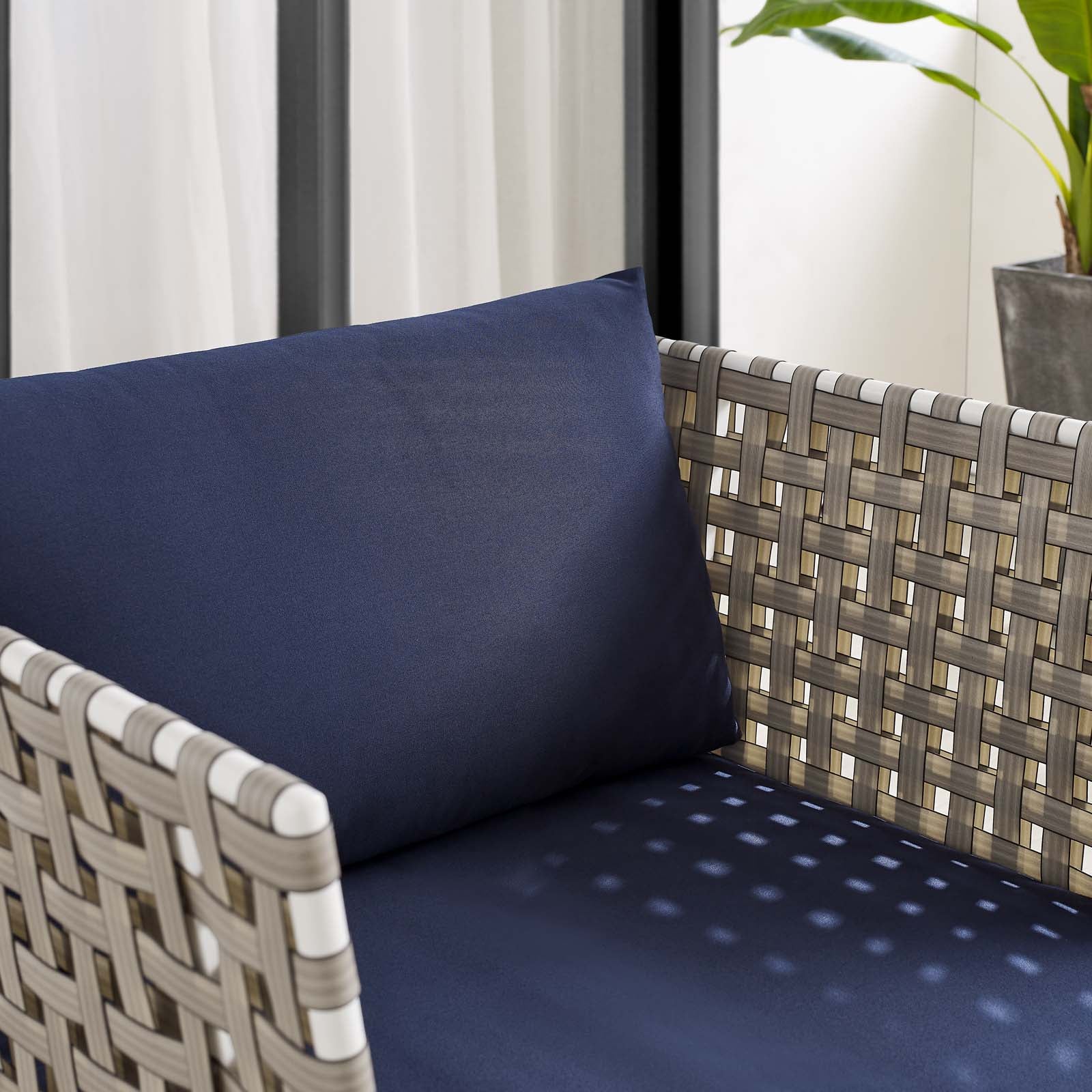 Harmony Sunbrella¨ Basket Weave Outdoor Patio Aluminum Armchair by Modway