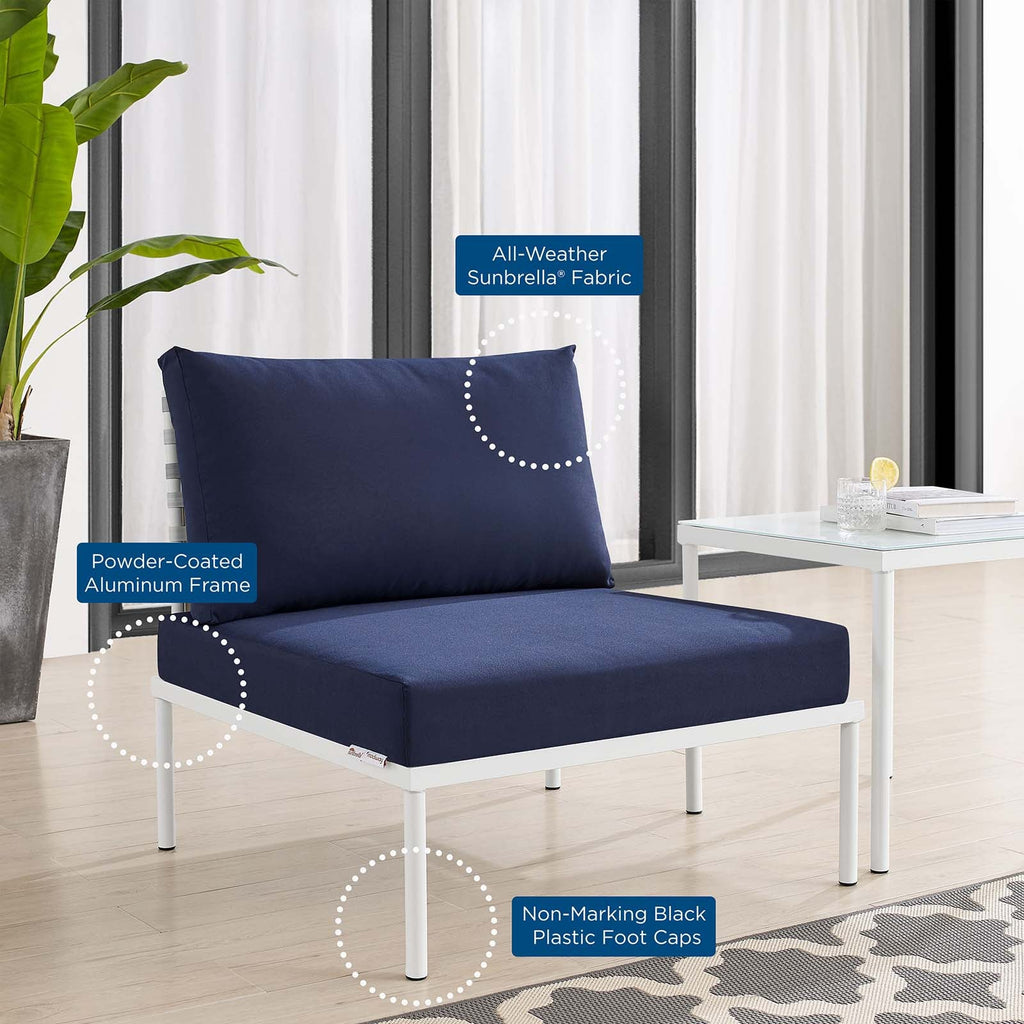 Harmony Sunbrella¨ Basket Weave Outdoor Patio Aluminum Armless Chair by Modway