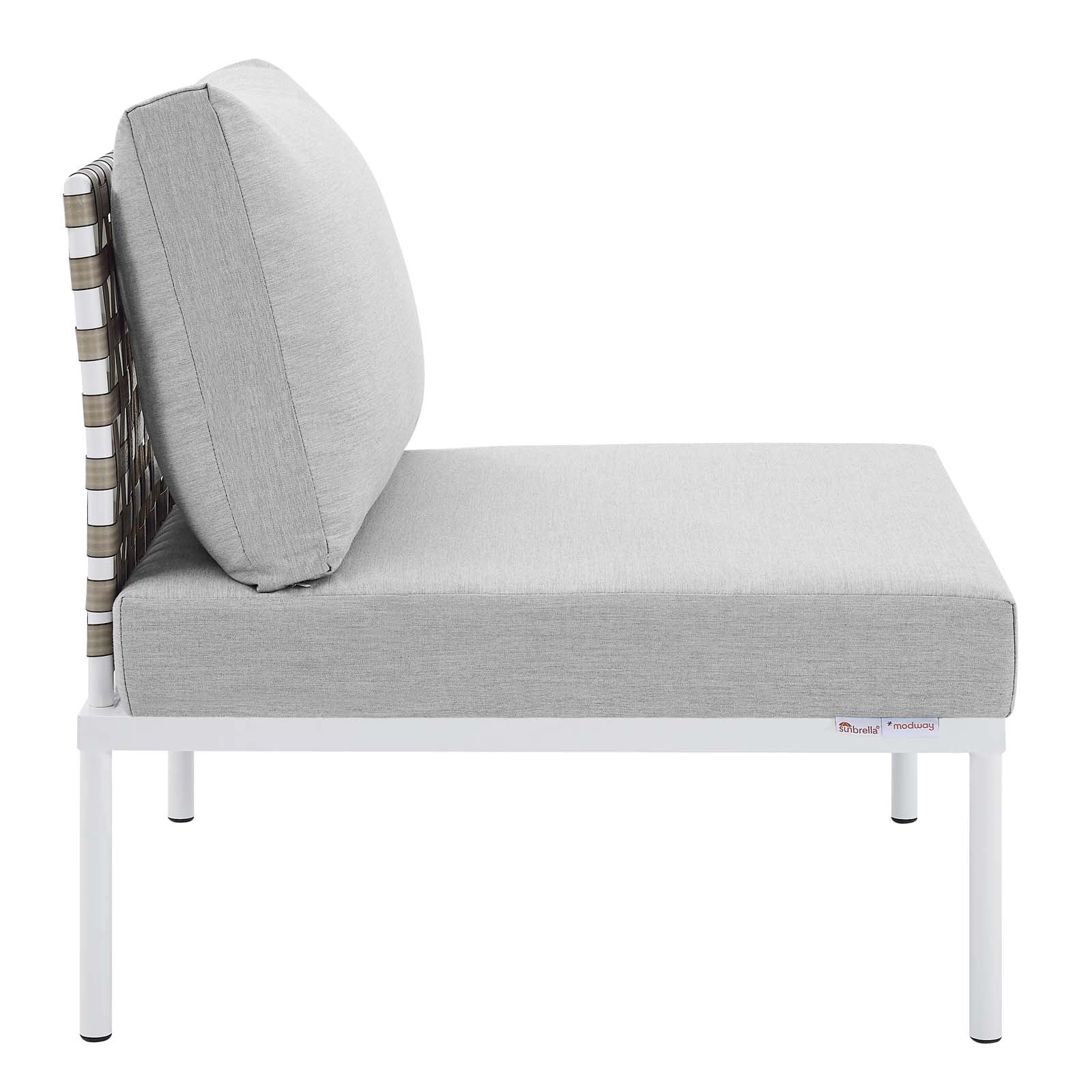 Harmony Sunbrella¨ Basket Weave Outdoor Patio Aluminum Armless Chair by Modway