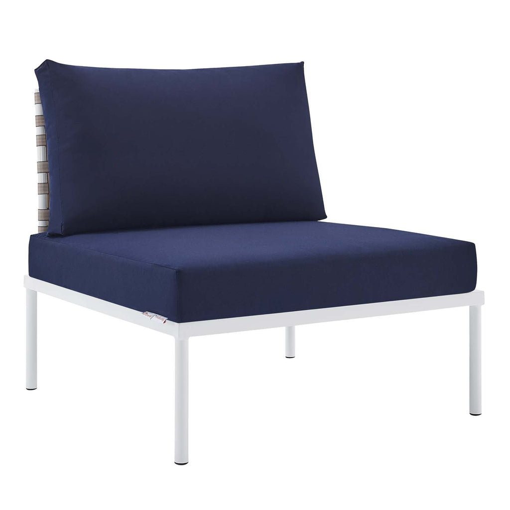 Harmony Sunbrella¨ Basket Weave Outdoor Patio Aluminum Armless Chair by Modway