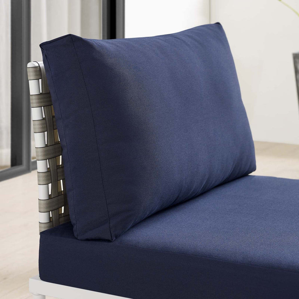 Harmony Sunbrella¨ Basket Weave Outdoor Patio Aluminum Armless Chair by Modway