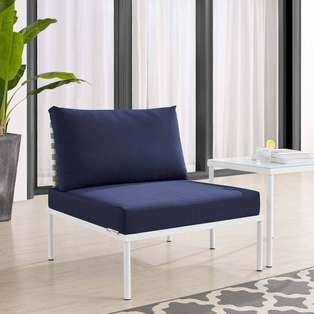 Harmony Sunbrella¨ Basket Weave Outdoor Patio Aluminum Armless Chair by Modway