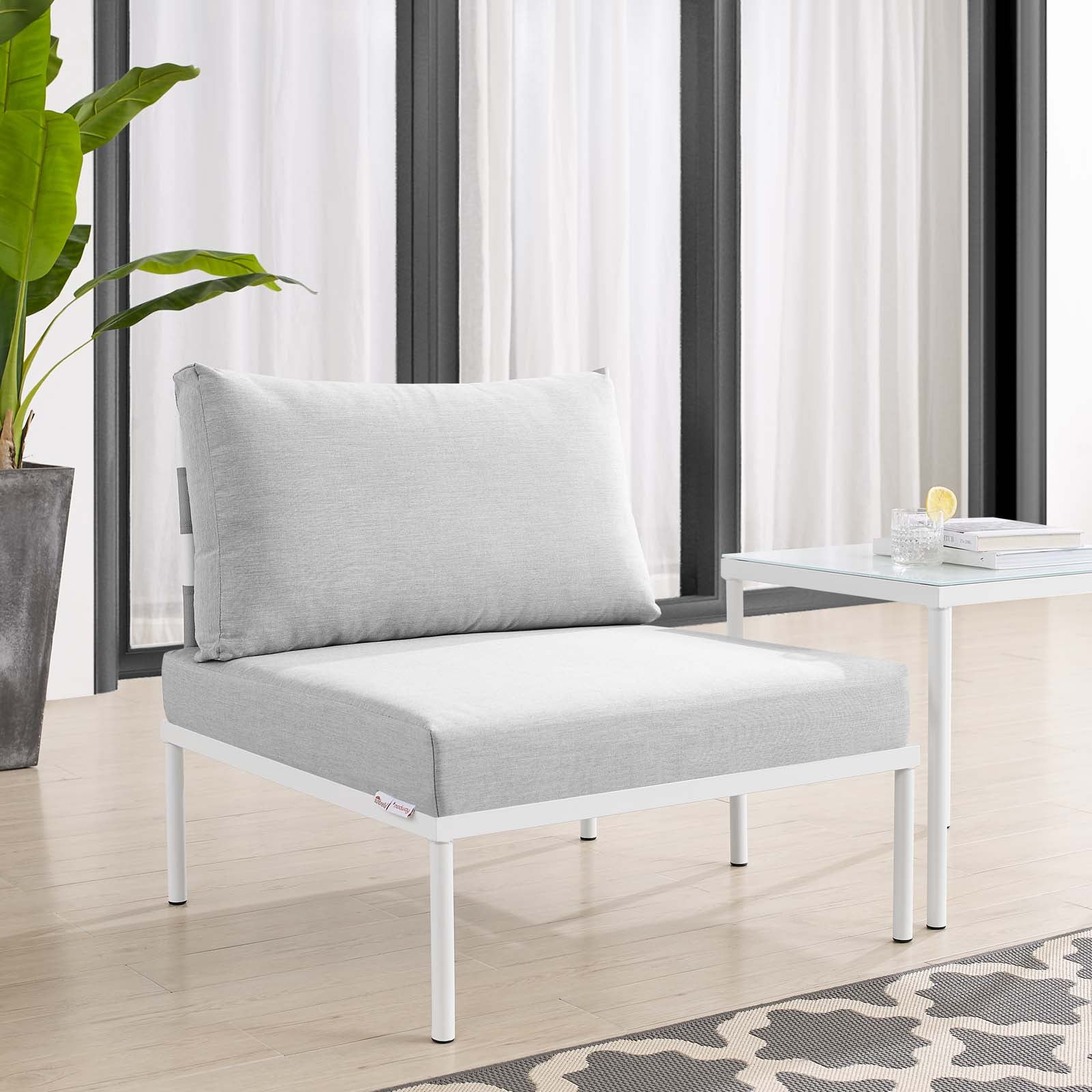 Harmony Sunbrella¨ Outdoor Patio Aluminum Armless Chair by Modway